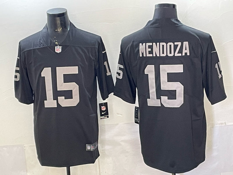 Men 2026 Oakland Raiders #15 Mendoza Black Nike Limited NFL Jersey 0401002
